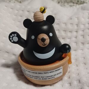 Cute Black Bear Toy with Honey Pot It Has Sound